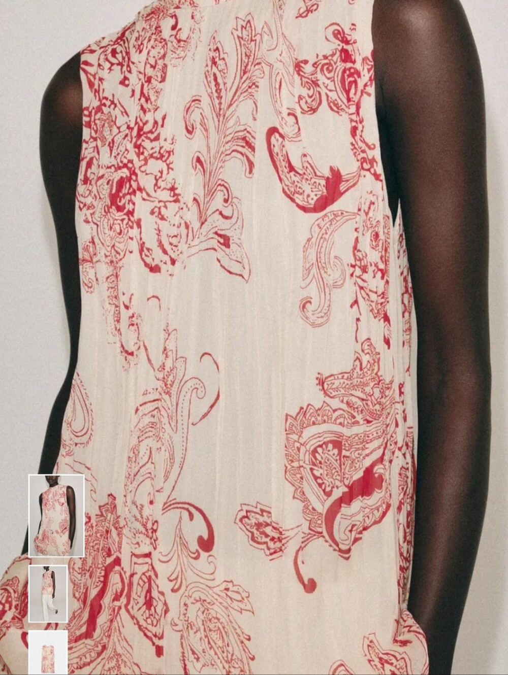 Zara Cream Camisole with Red Paisley Motif - Picture 5 of 10